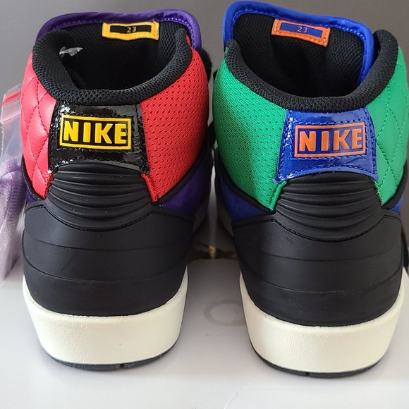 Nike Air Jordan 2 Retro Womens size 7.5 Multi-Color Red Yellow Blue Purple Green - Picture 11 of 17